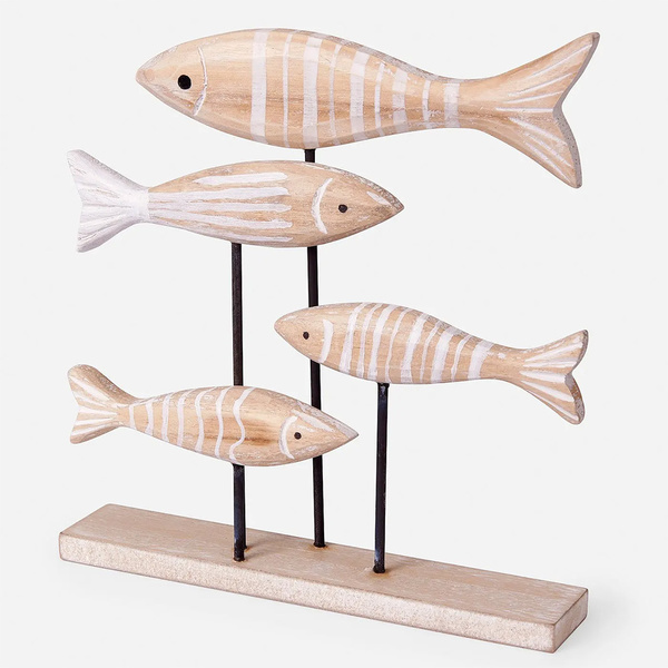 Ξύλινο διακοσμητικό με ψάρια 22x23x4 εκ. 