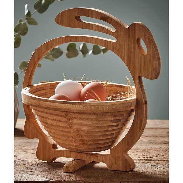 Πτυσσόμενο καλάθι bamboo Κουνελάκι 27x30x23 εκ. 
