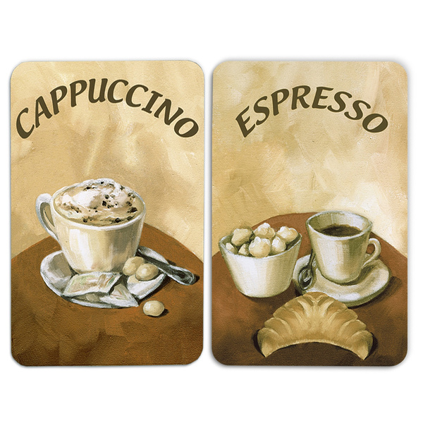 Γυάλινα καλύμματα εστίας Coffee 2 τεμ. γυαλί 30x52 εκ. 2521280500 