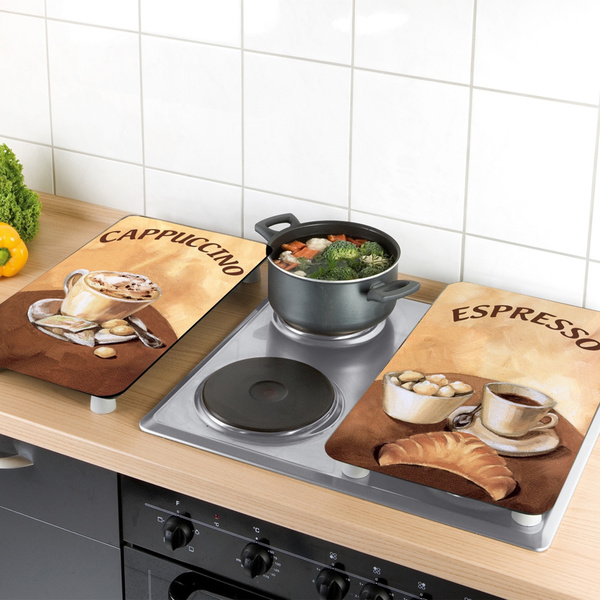 Γυάλινα καλύμματα εστίας Coffee 2 τεμ. γυαλί 30x52 εκ. 2521280500 