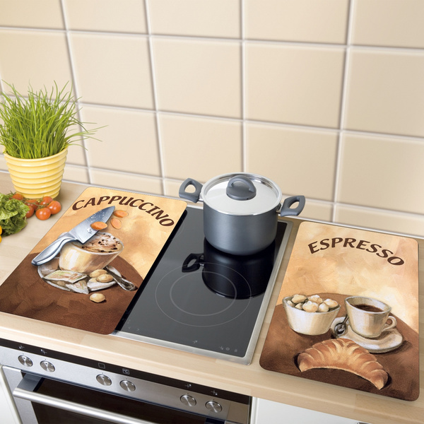 Γυάλινα καλύμματα εστίας Coffee 2 τεμ. γυαλί 30x52 εκ. 2521280500 