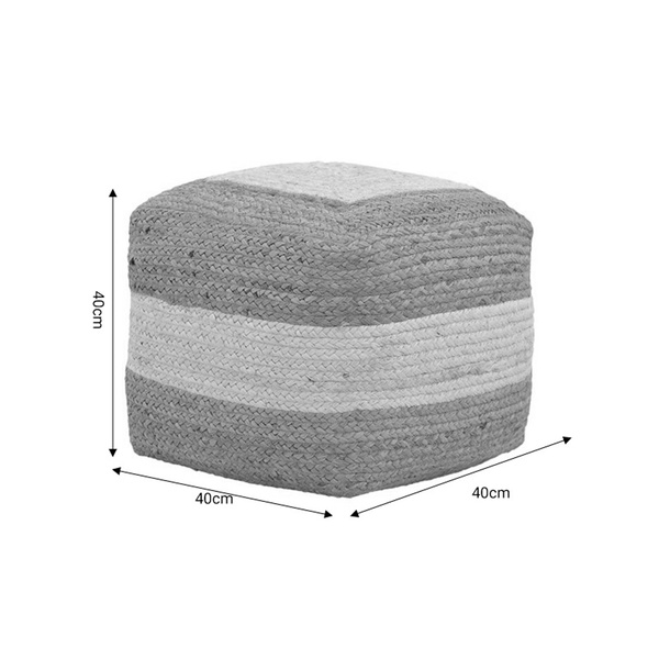 Σκαμπό-πουφ Sofian Inart μπεζ 100% γιούτα 40x40x40 εκ. 