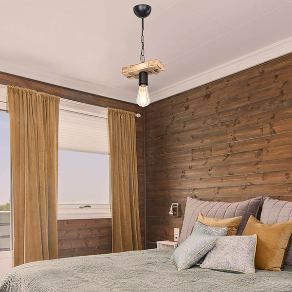 Φωτιστικό οροφής μονόφωτο PWL-1027 pakoworld Ε27 60W φυσικό-μαύρο 20x10x43 εκ. 