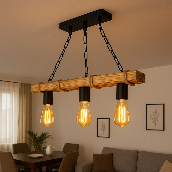 Φωτιστικό οροφής τρίφωτο PWL-1027 pakoworld Ε27 60W φυσικό-μαύρο 48.5x10x47 εκ. 