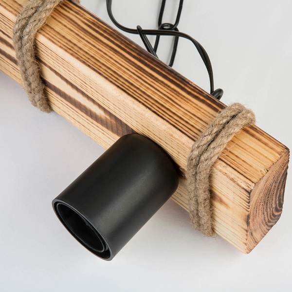 Φωτιστικό οροφής τρίφωτο PWL-1027 pakoworld Ε27 60W φυσικό-μαύρο 48.5x10x47 εκ. 