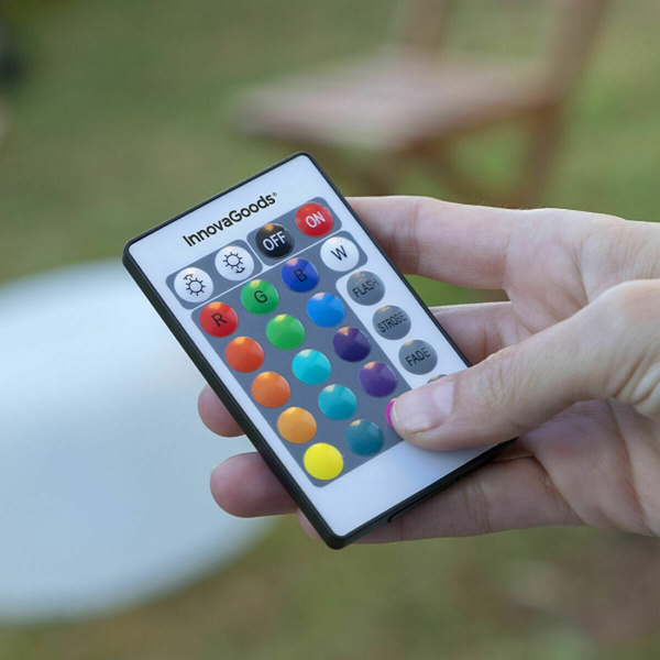 Διάφανη φουσκωτή πολυθρόνα PVC & κάθισμα με πολύχρωμα LED & τηλεχειριστήριο InnovaGoods V0104014 