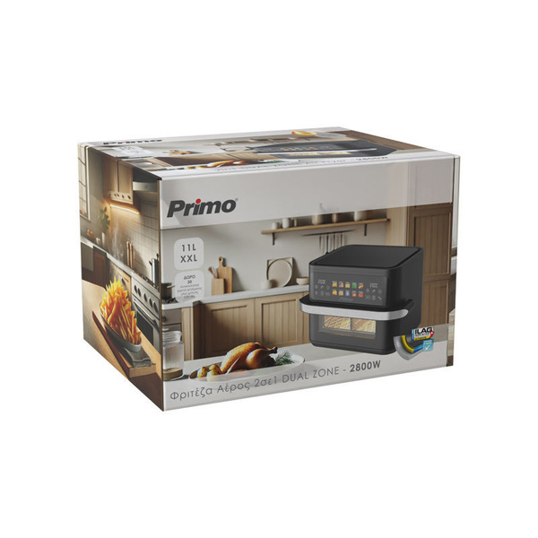 Air fryer PRAF-40530 Primo Dual Zone Digital 11L 2800W Inox/black 