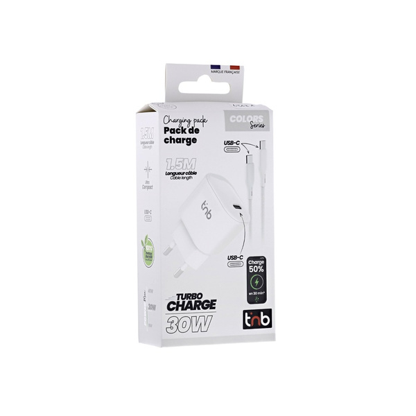 Φορτιστής κινητών 30W USB-C CHPDTC30BL λευκός TnB 