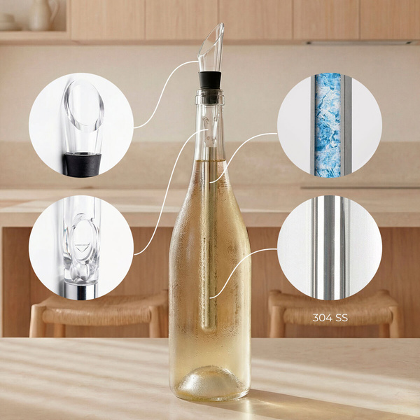 Αξεσουάρ σερβιρίσματος κρασιού Vino Chillour InnovaGoods σετ 7 τεμ. 