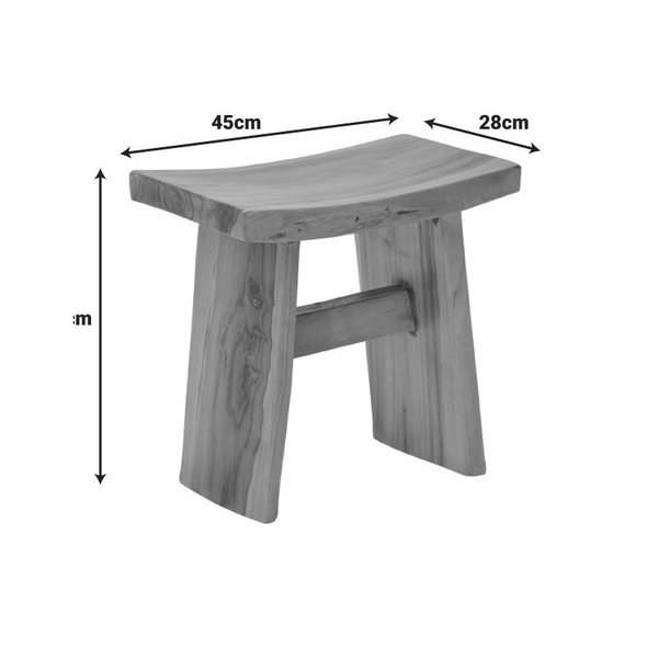 Σκαμπό Borbe pakoworld teak ξύλο σε φυσική απόχρωση 45x28x45εκ. 