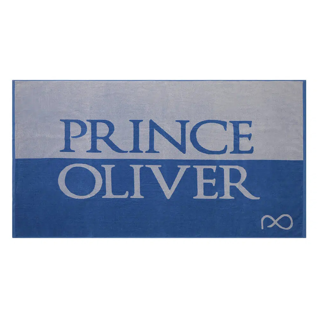 Πετσέτα θαλάσσης Prince Oliver Deluxe Γκρι/Μπλε 100% Βαμβάκι 90 x160 εκ.