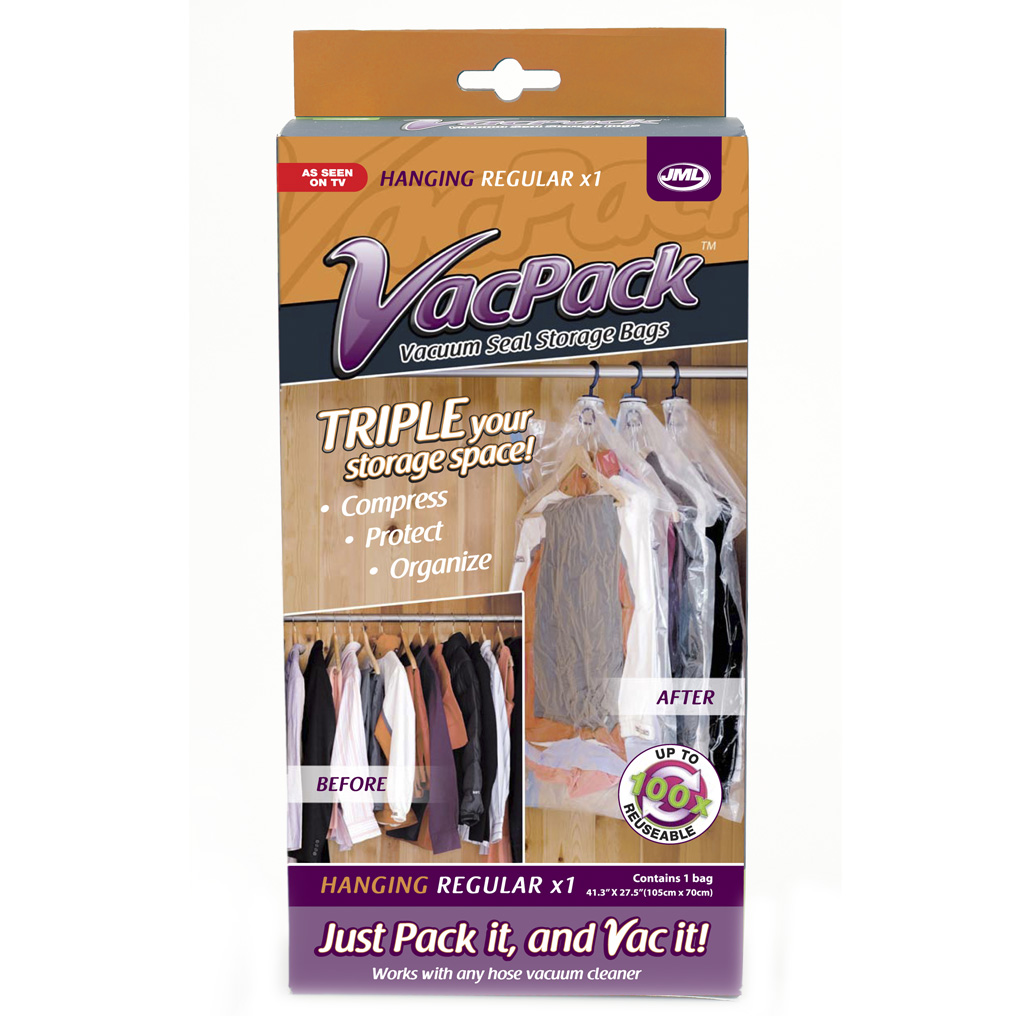 Κανονική σακούλα αποθήκευσης ρούχων Vac Pack (για κρεμάστρα)