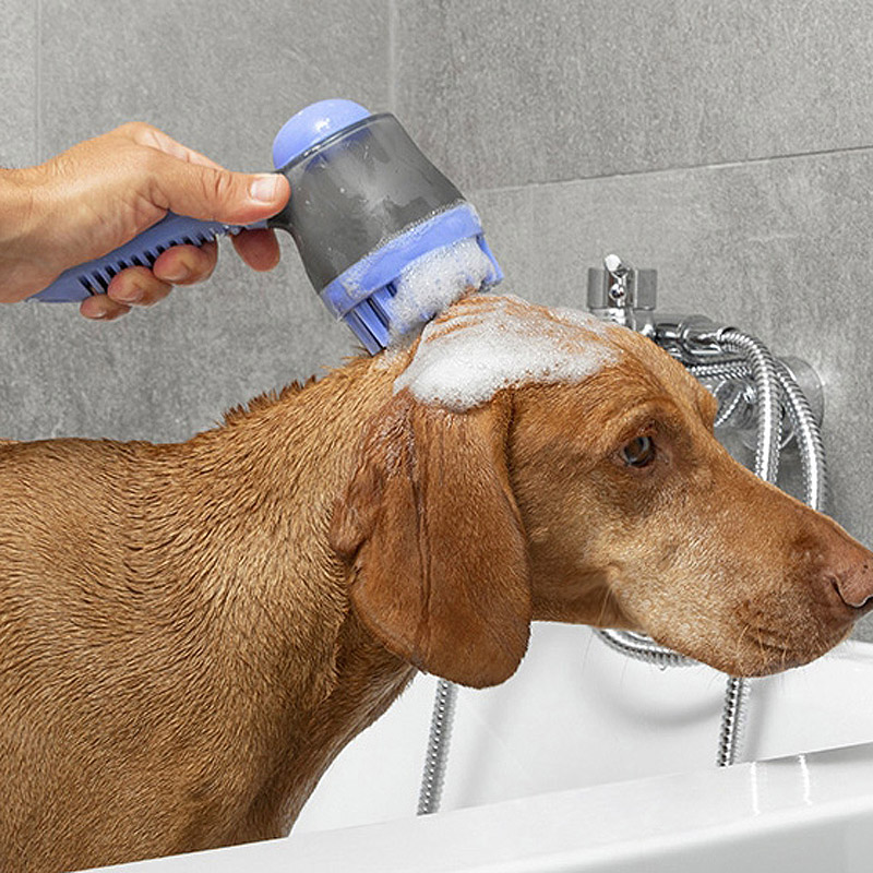 Bath brush with container for pets Bubblet Innovagoods