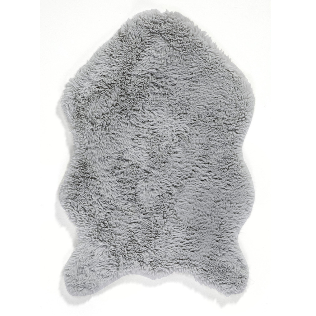 Χαλί από συνθετική γούνα γκρι