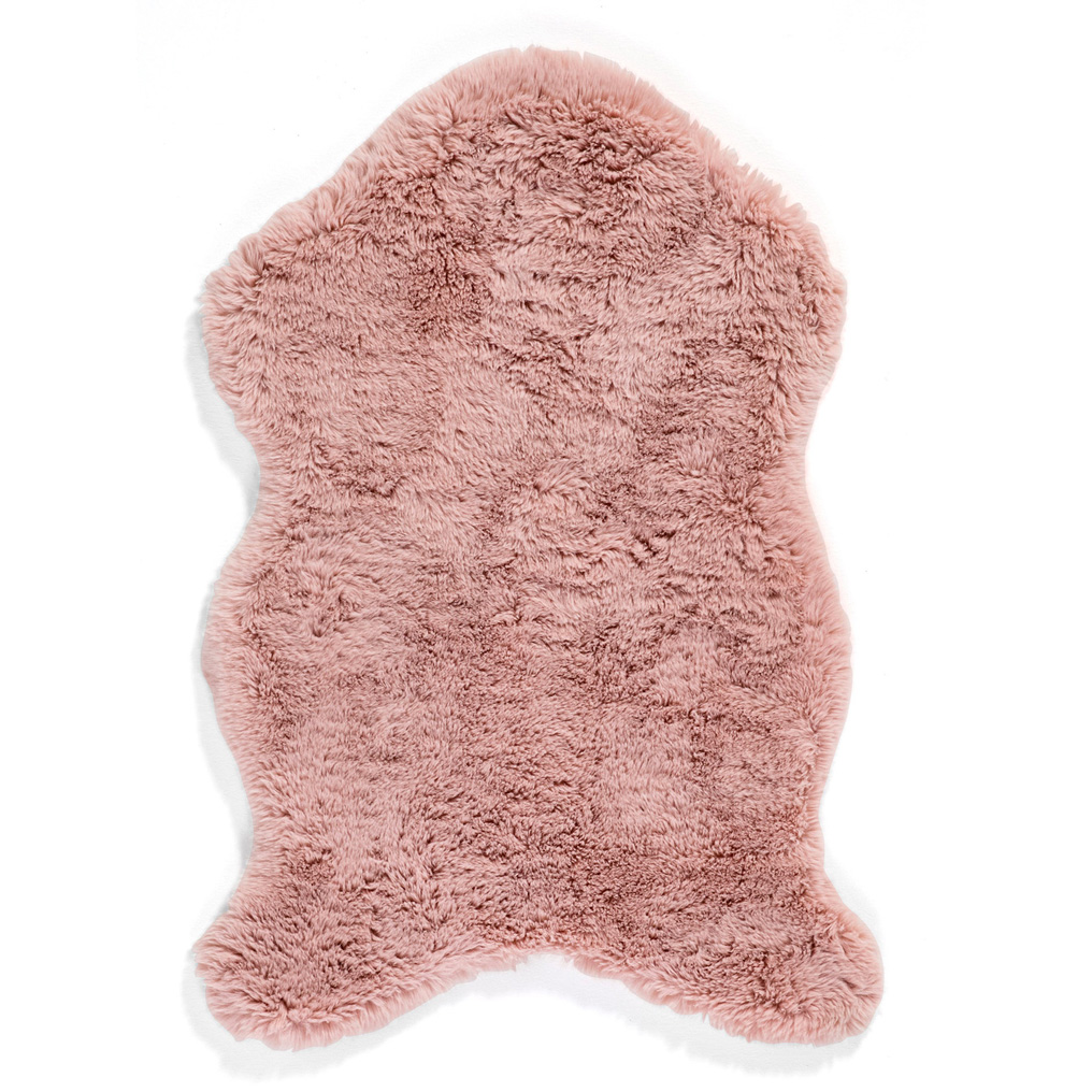 Faux fur rug rose 75x105 cm