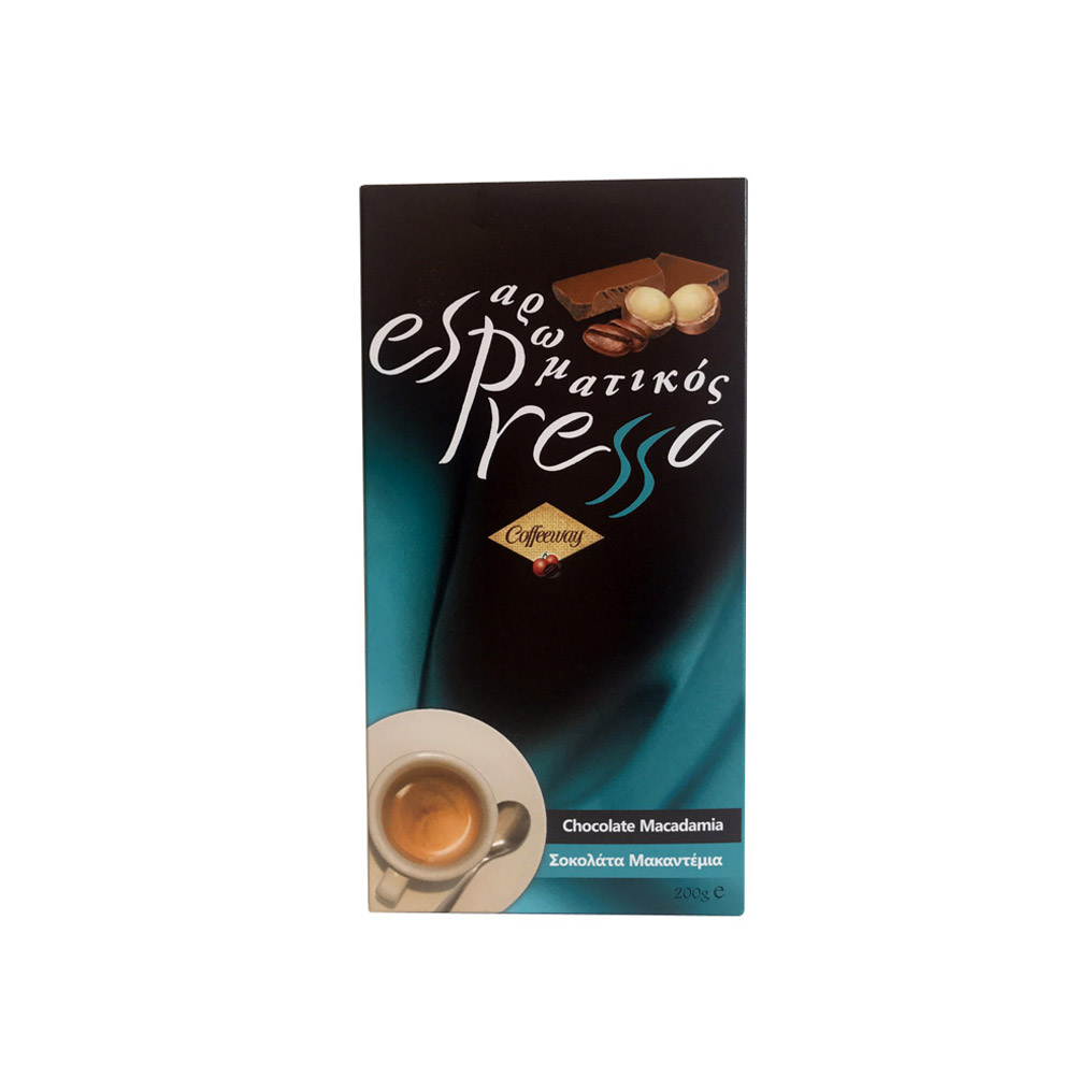 Espresso Coffeeway packaged Chocolate Macadamia beans 200 gr
