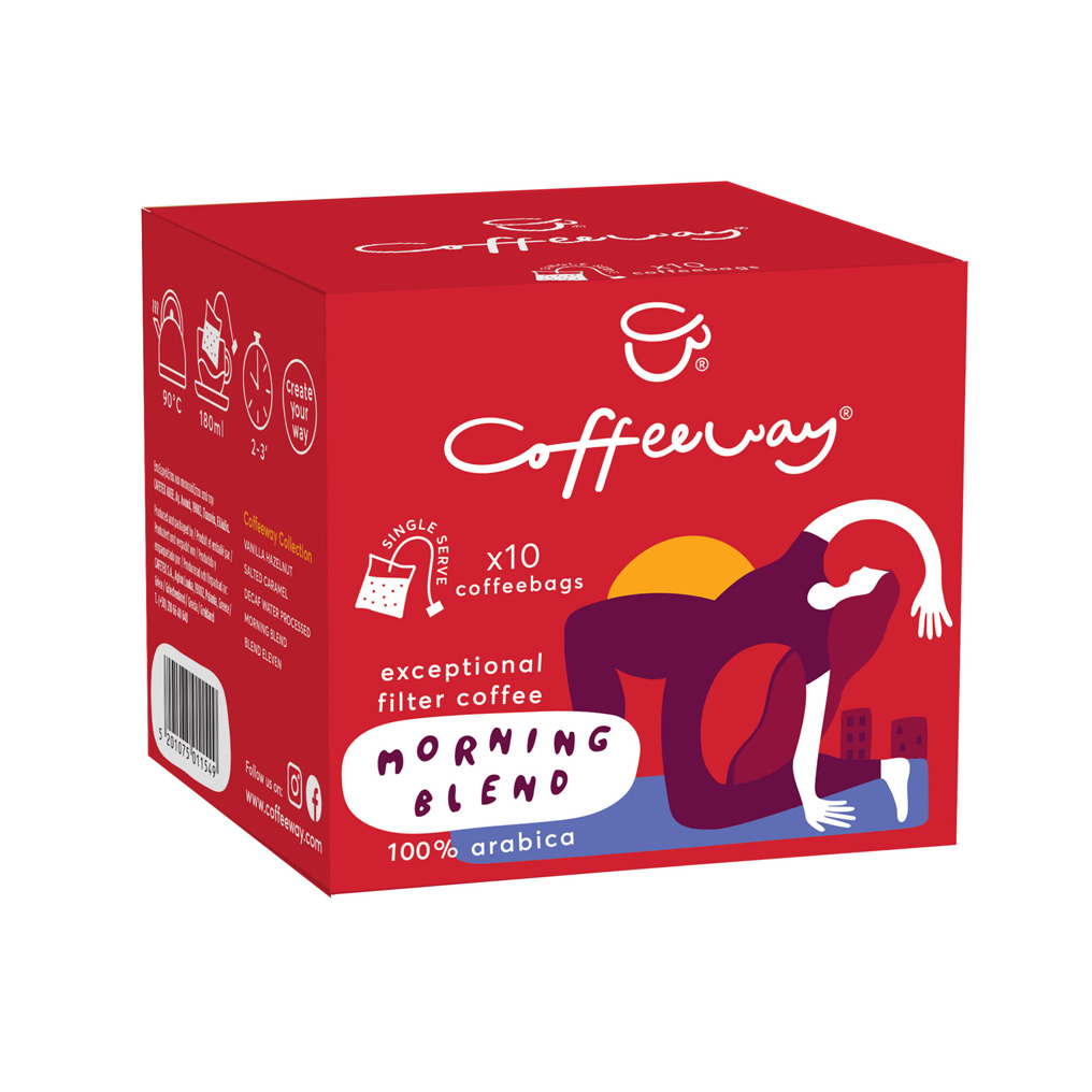 Καφές φίλτρου Coffeeway ατομικά φακελάκια Morning Blend 10 τεμ. x 7,5 γρ.