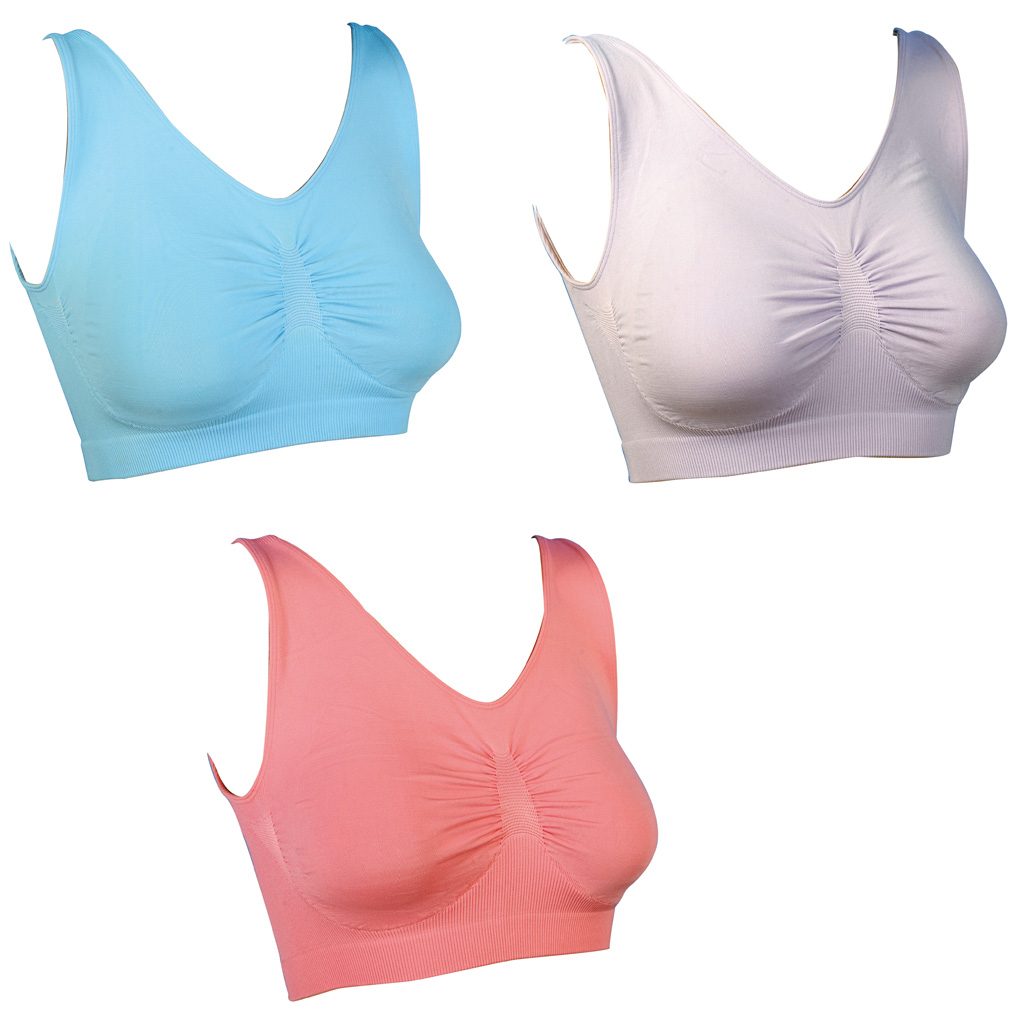 Comfortisse colored bra blue + lilic + pink 3 pcs set