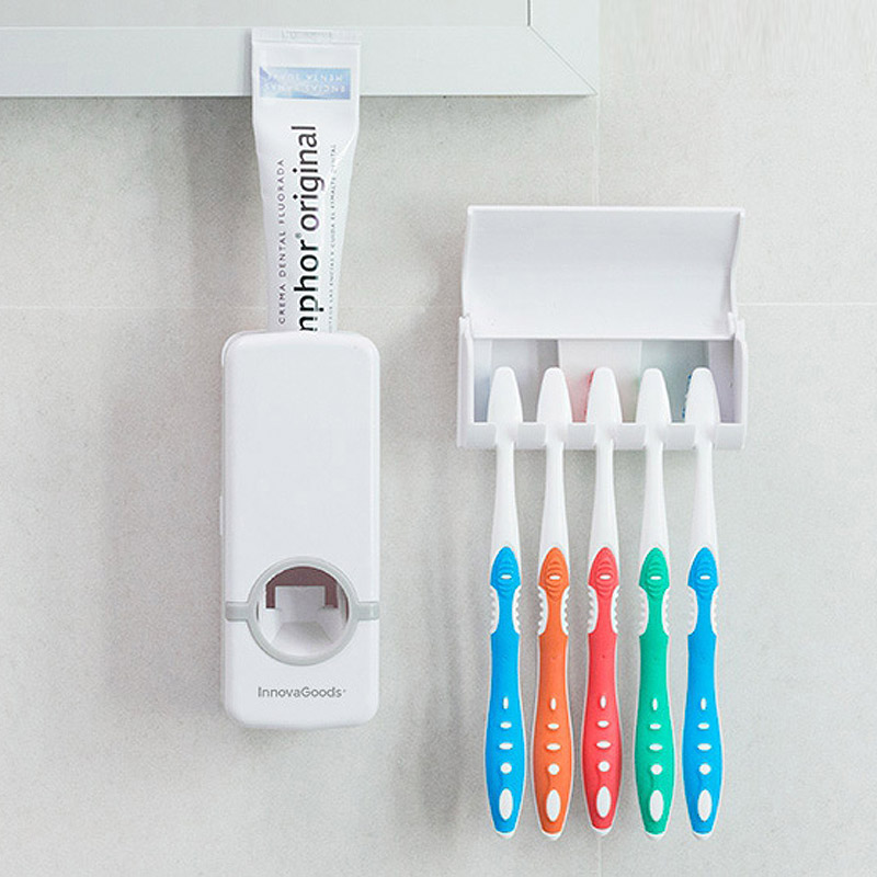 Διανεμητής οδοντόκρεμας με βάση για οδοντόβουρτσες InnovaGoods
