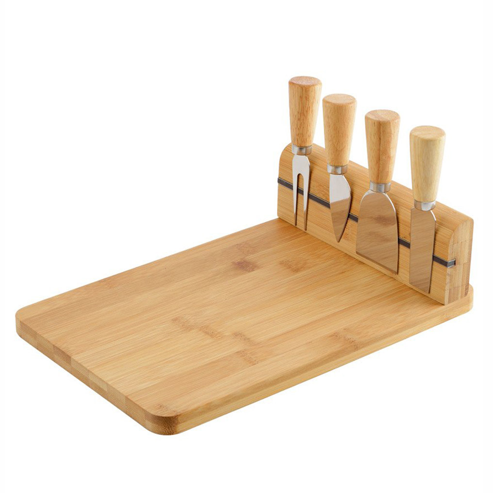 Cutting board with knives