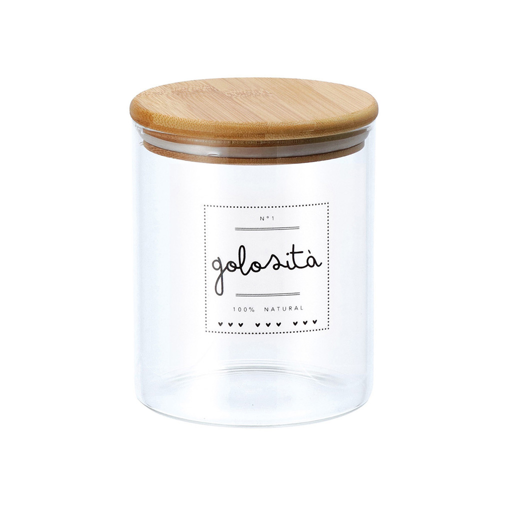 Golosita glass storage container with bamboo lid 960 ml