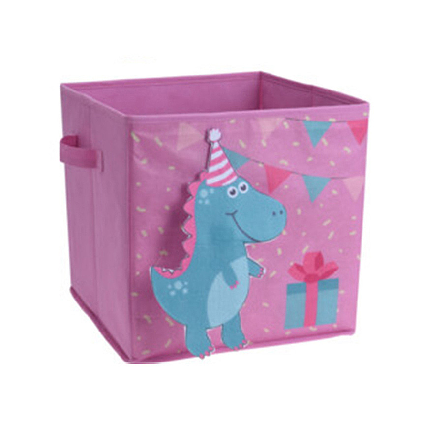 Storage box Hippo pink polyester 32x32x30 cm
