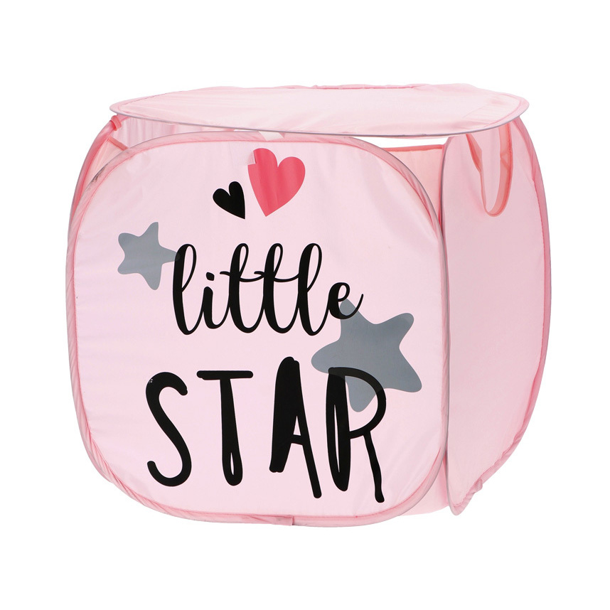 Little Star storage box pink polyester 45x45x45 cm
