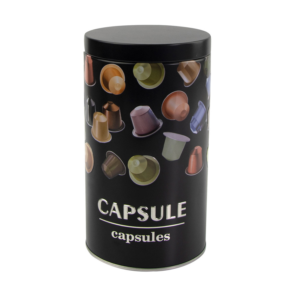 Tin container Capsule 11x19 cm