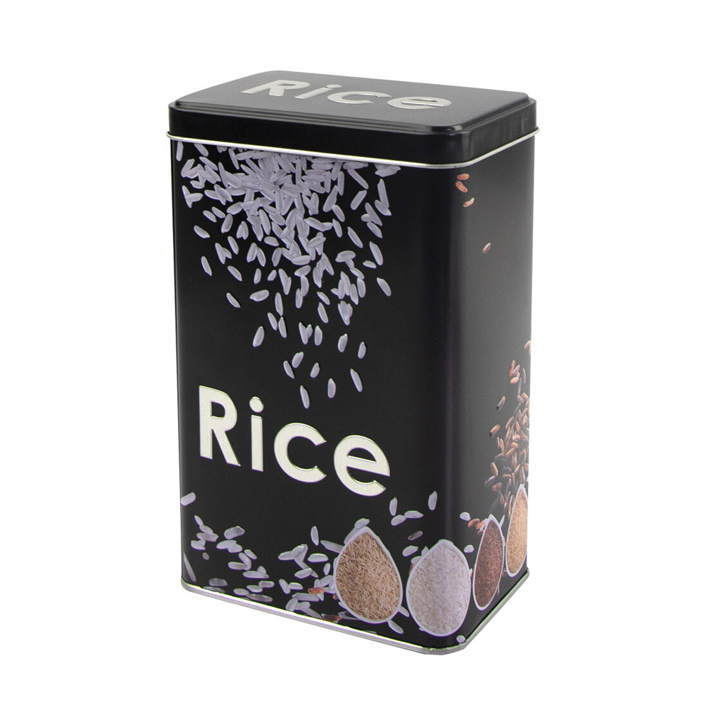 Tin container Rice 12x8x19 cm