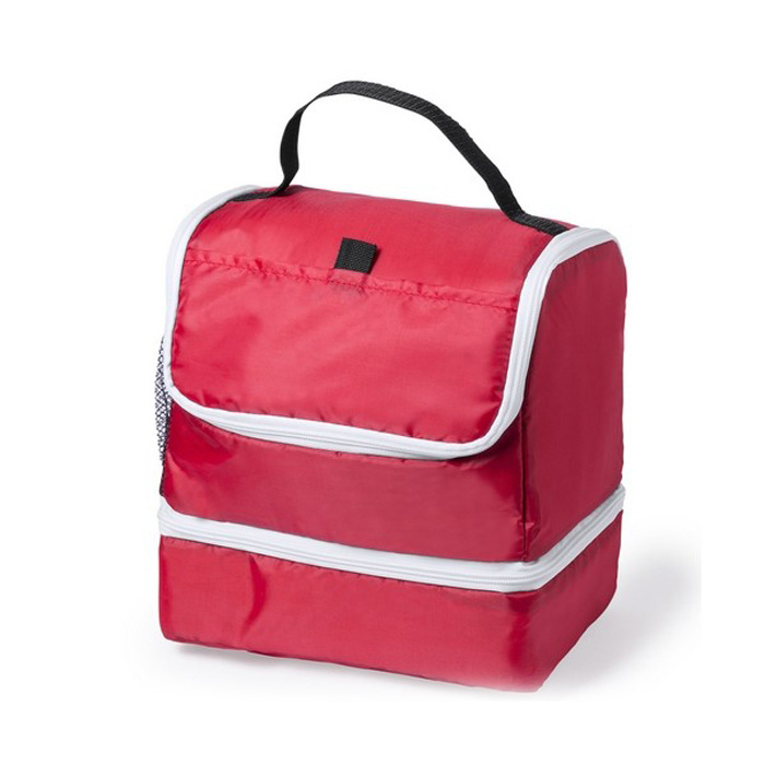 Ισοθερμική τσάντα με 2 θήκες κόκκινη 26x27x17,5 εκ.