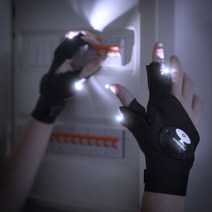 Gloves with LED Light Gleds InnovaGoods 2 units