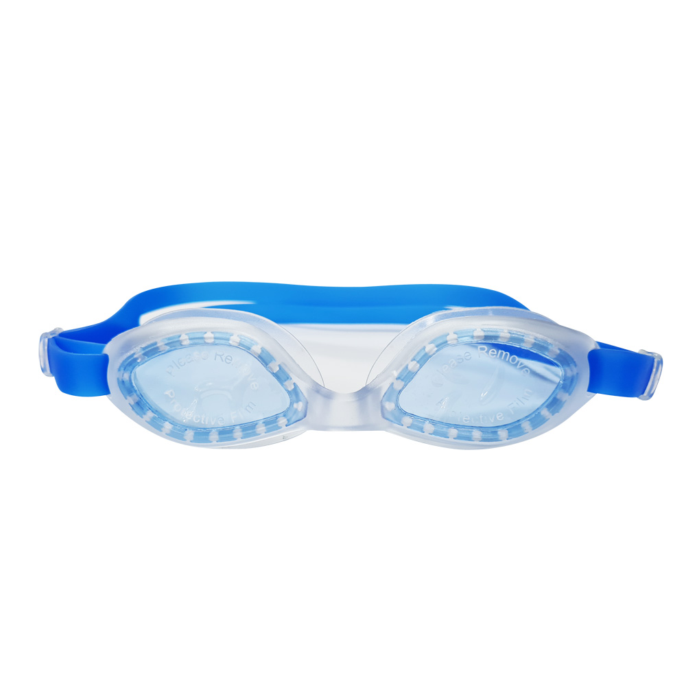 Swimming goggles silicone with case blue