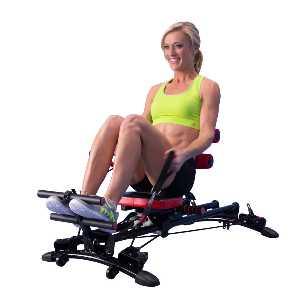 Gymform Total Fitness Rower with metal bar, extra resistance bands