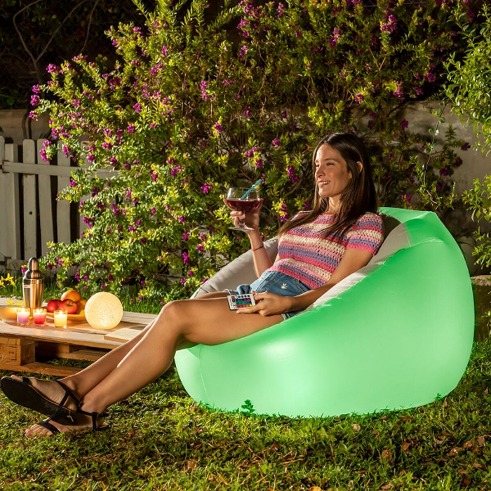 Inflatable armchair with multicoloured LED & remote control Chight InnovaGoods V0103729