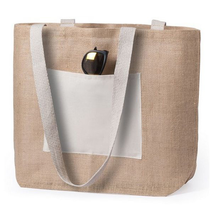 Jute bag with pocket 48x35x15 cm