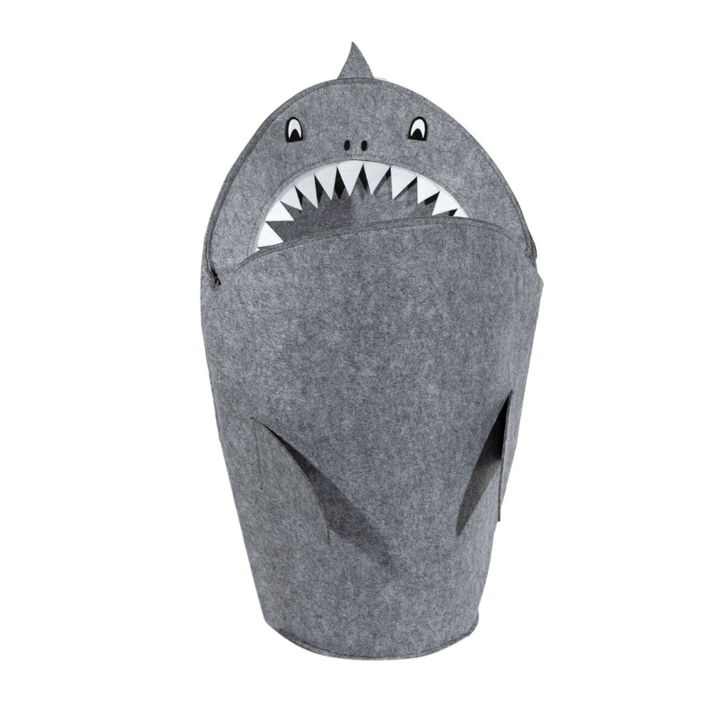 Shark toy storage basket felt 40x30x60 cm