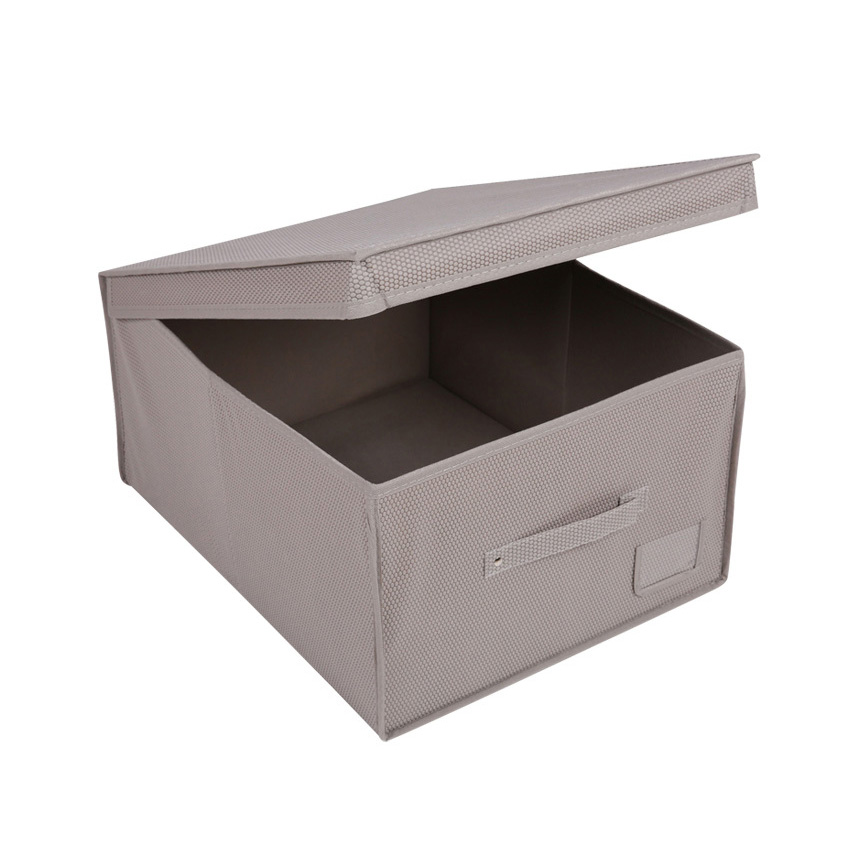 Storage box with lid brown 40x30x20 cm