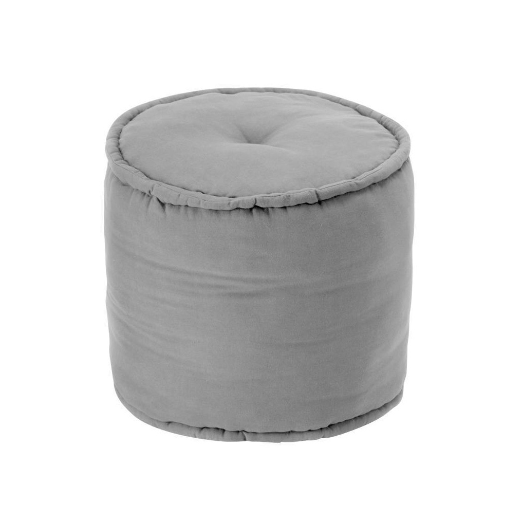 Cylindrical pouf grey 40x35 cm