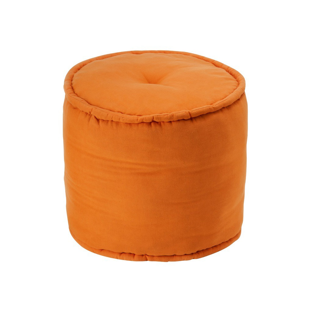 Cylindrical pouf orange 40x35 cm