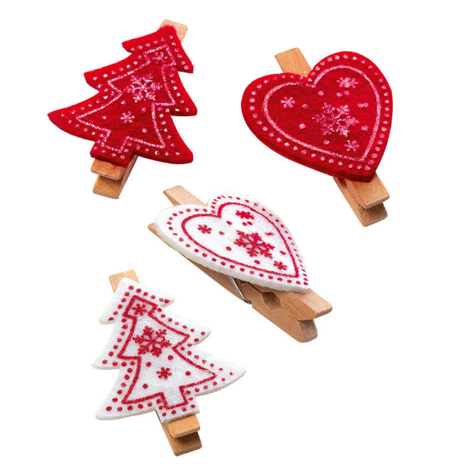 Decorative Christmas clips 12 pcs
