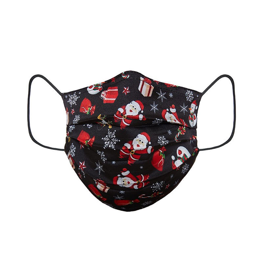 Protective face cover Christmas black adult size