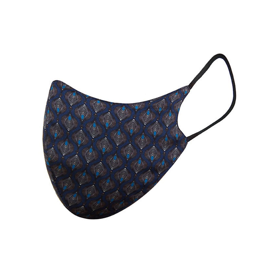 Protective face cover conical blue pattern