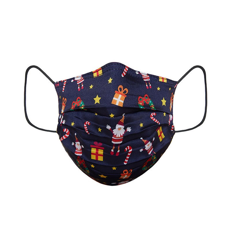 Protective face cover Christmas blue adult size