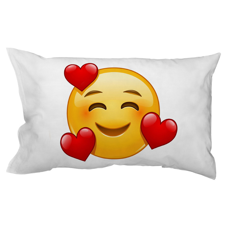 Pillow case Emoji Hearts 50x80 cm