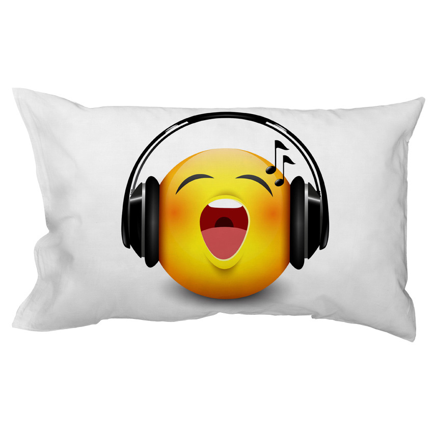 Pillow case Emoji Headphones 50x80 cm