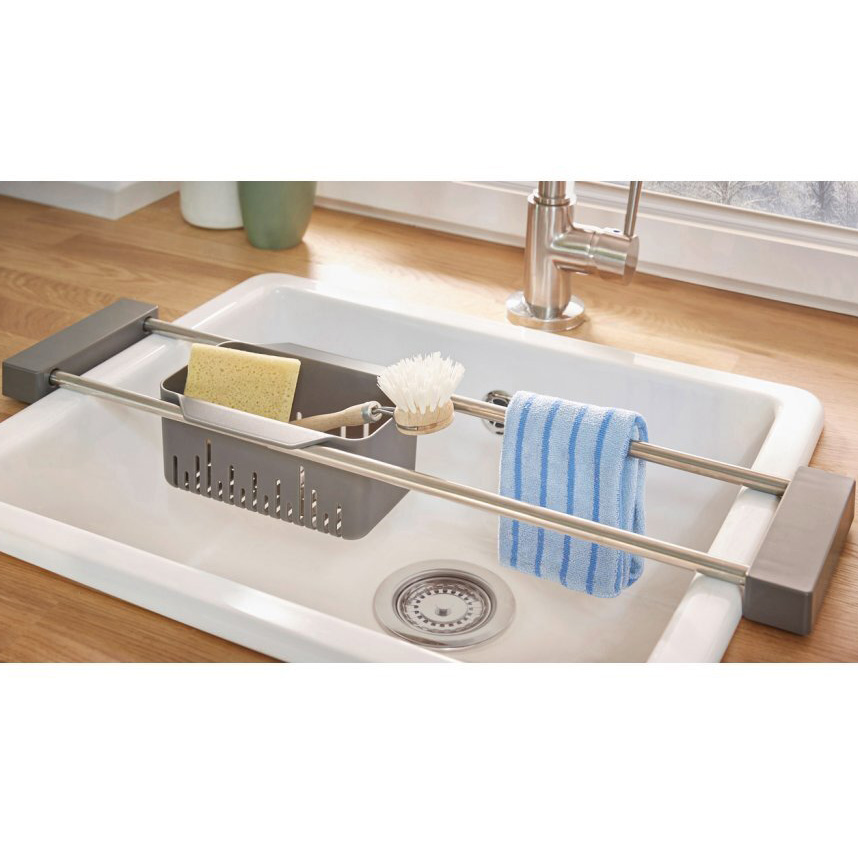 Steel sink organizer 43,5-77,5x8x14 cm
