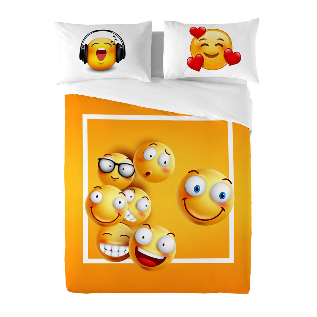 Single duvet cover Emoji yellow 155x200 cm