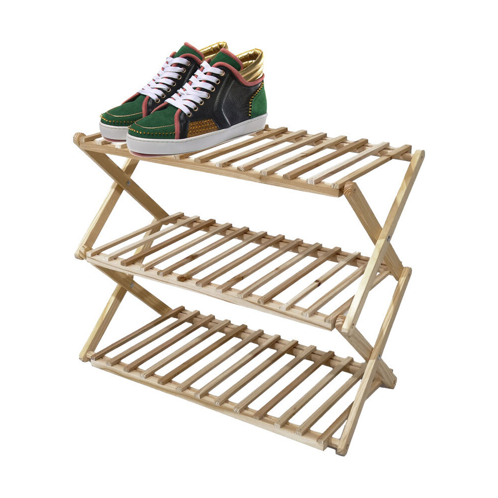 Wooden shoe rack with 3 shelves 66,5x26,5x49,5 cm