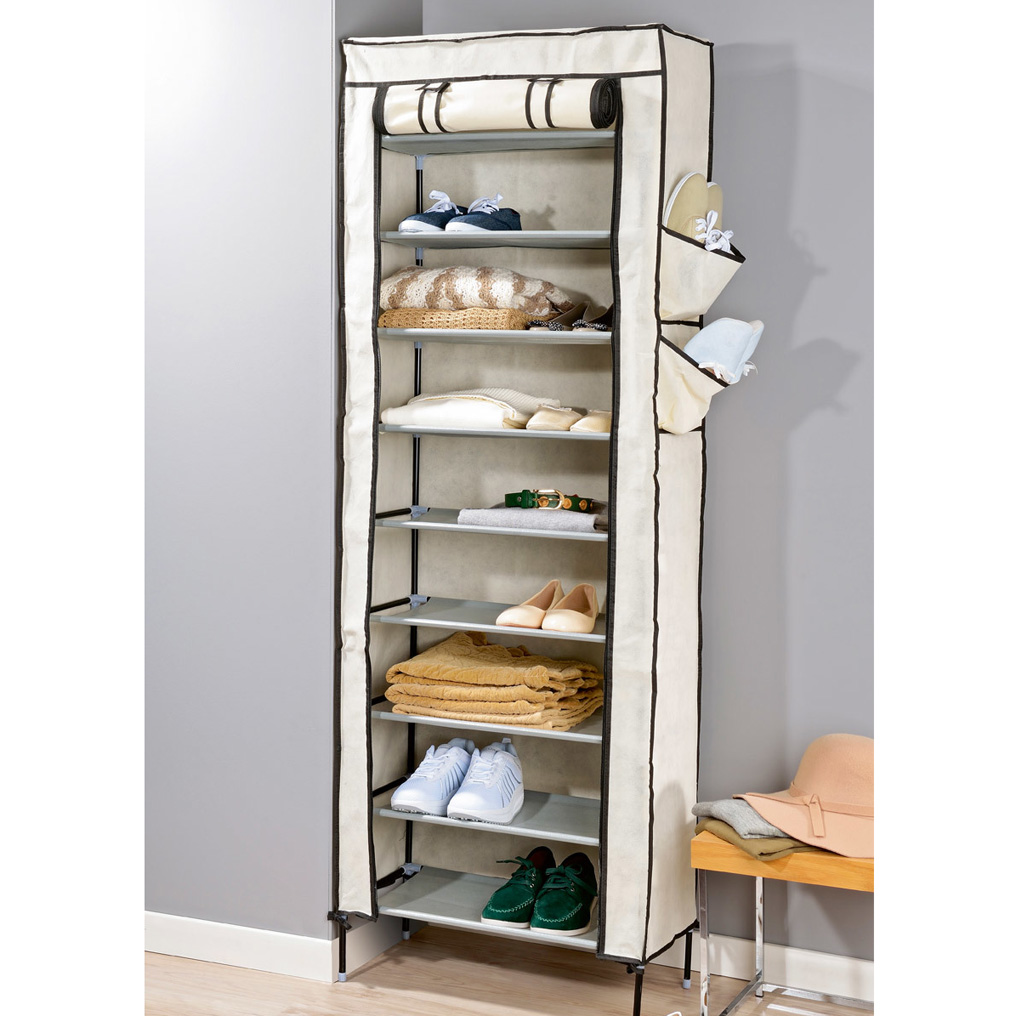 Shoe rack with 9 shelves 58x28x168 cm