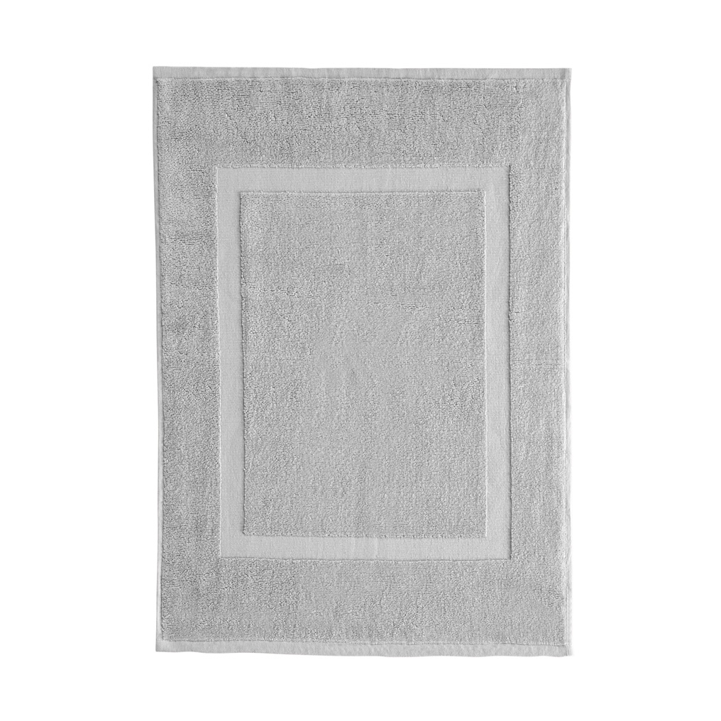 Bath towel mat grey 100% cotton 50x70 cm 2 pcs